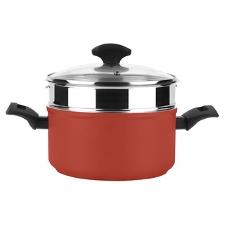 Fagor Maxima Red Color Pot With Steamer - Red