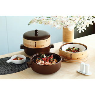 JIA Inc. Extra Large Steamer Set, 28cm, Steamer Pot & 1 Basket, Dark